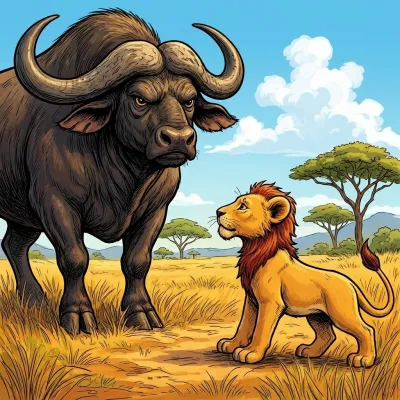 Le Buffle et le lionceau, conte, narré par Jean Koffi ANATO